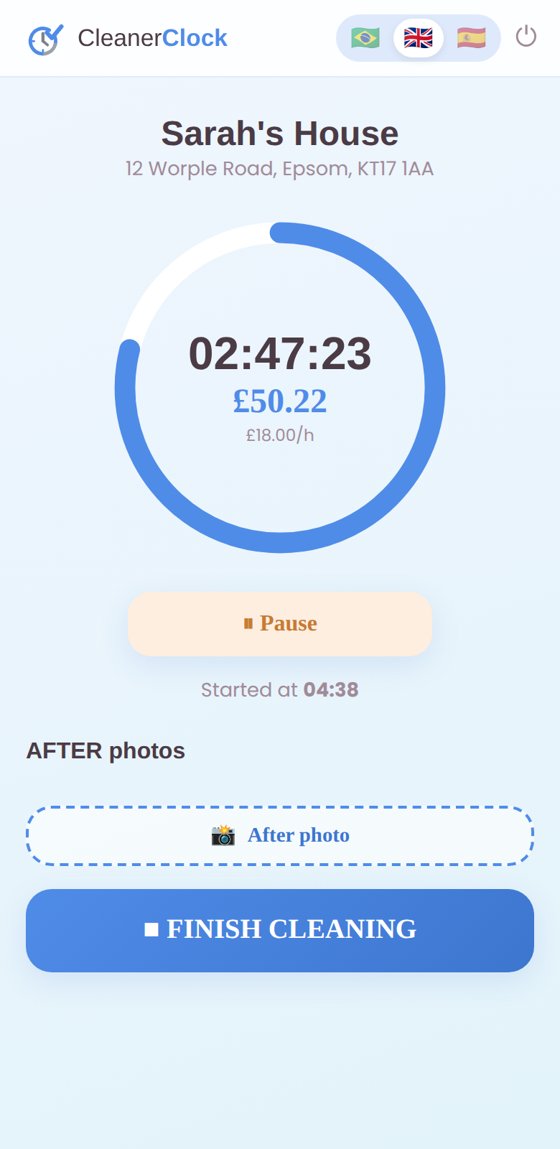 Cleaner Clock — live cleaning timer